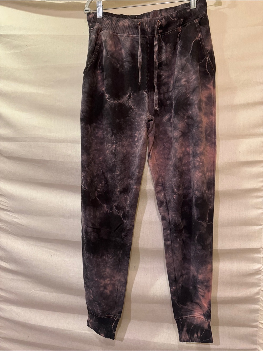 Chatoyant Tie-Dye Black and Pink Jogger Pants